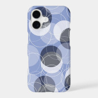Blue Retro Mod Skinny Rings & Fat Dots Art Pattern