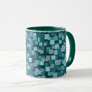 Blue Retro Mosaic Mug
