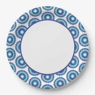 Blue Retro Paper Plate