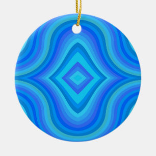 Blue Retro Pattern Ceramic Ornament