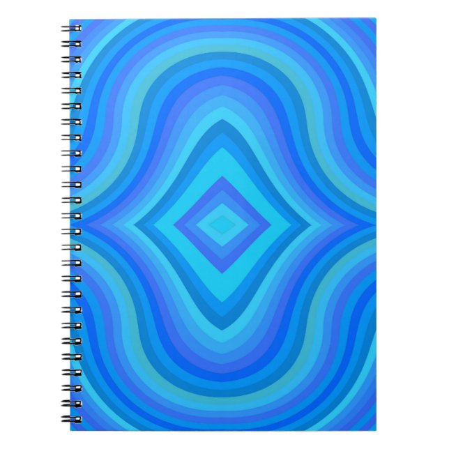 Blue Retro Pattern Notebook (Front)