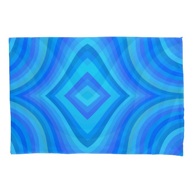 Blue Retro Pattern Pillowcase (Front)