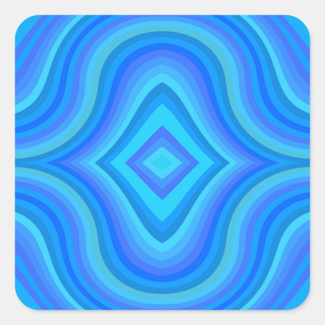 Blue Retro Pattern Square Sticker (Front)