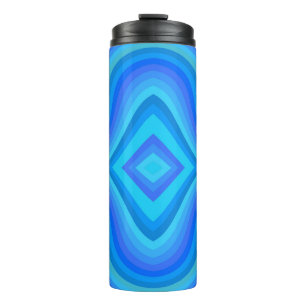 Blue Retro Pattern Thermal Tumbler
