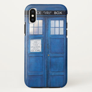 Blue Retro Phone Booth Call Box iPhone X Case