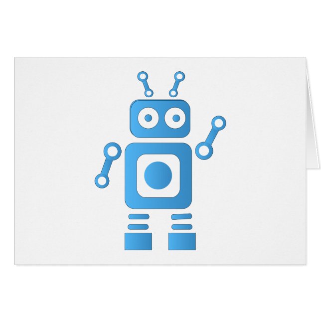 Blue Retro Robot (Front Horizontal)
