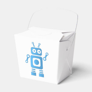 Blue Retro Robot Favour Box