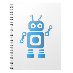 Blue Retro Robot Notebook