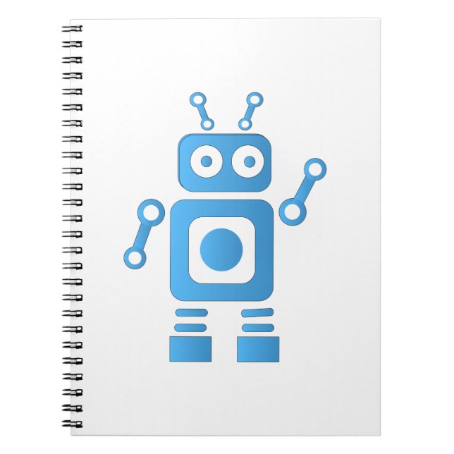 Blue Retro Robot Notebook (Front)