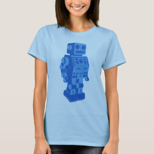 Blue Retro Robot T-Shirt