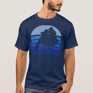 Blue Retro Snowmobile T-Shirt