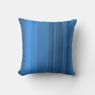 Blue Retro Stripes Throw Pillow