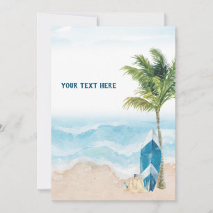 Blue Retro Surf Signage Card