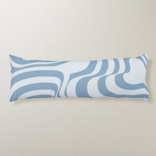 Blue Retro Swirl Groovy Y2K Pattern  Body Cushion
