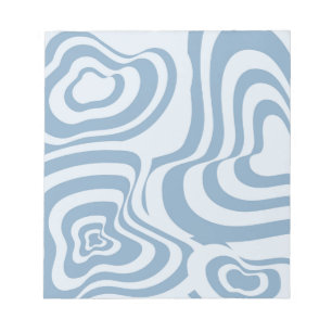 Blue Retro Swirl Groovy Y2K Pattern Notepad
