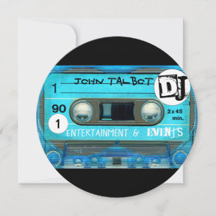 Blue Retro T4 Audiotape Cassette 80s DJ Business R Save The Date
