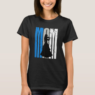 Blue Retro Violin Mom Violinist Moms Plays In Orch T-Shirt