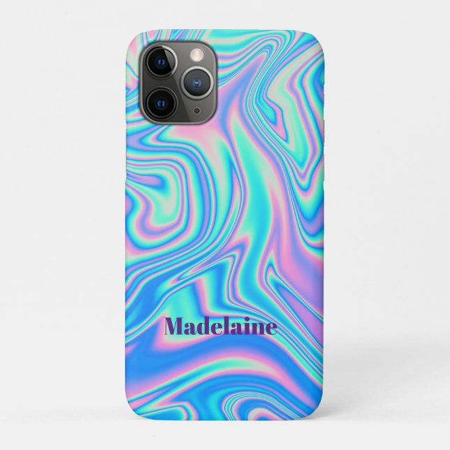 Blue Retro Wave Personal  Case-Mate iPhone Case (Back)