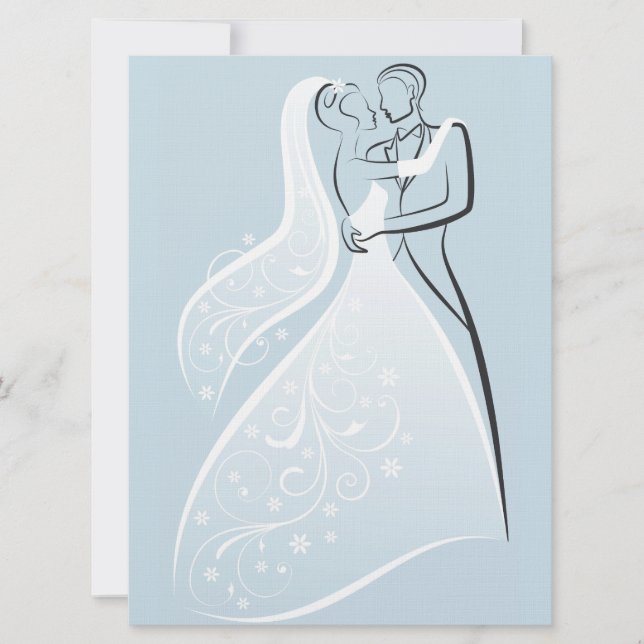 Blue Retro Wedding Dancers Seating Chart Invitation (Front)