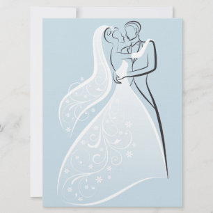Blue Retro Wedding Dancers Seating Chart Invitation