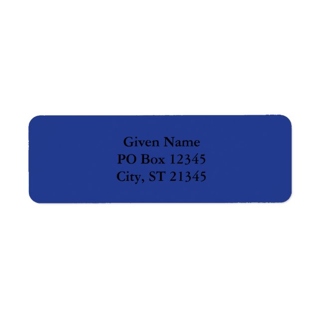 Blue Return Address Label (Front)