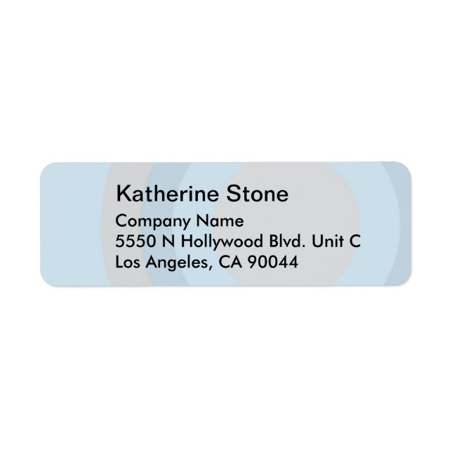 Blue Return Address Label (Front)