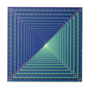 Blue Reverse Pyramid Tile