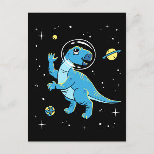 Blue Rhabdodon Dinos In Space Postcard