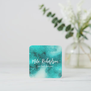 Blue rhapsody of colours square business card