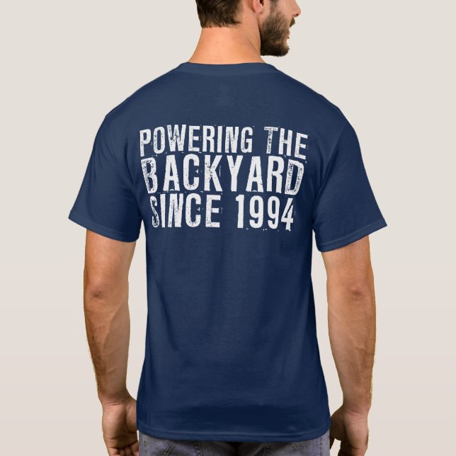 Blue Rhino "Powering The Backyard" Dark Men's T-Shirt (Back)