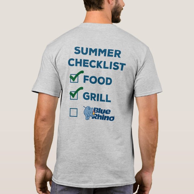 Blue Rhino "Summer Checklist" Men's T-Shirt (Back)