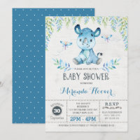 Blue Rhinoceros / Jungle Rhino Boy  Baby Shower