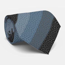Blue Rhythm Geometric Strip Tie