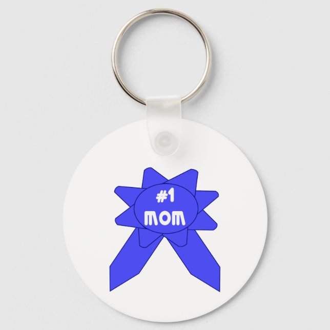 Blue Ribbon #1 Mum Key Ring (Front)