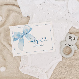 Blue Ribbon Baby Boy Shower Thank You Card
