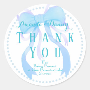 Blue Ribbon Baby Shower Sticker