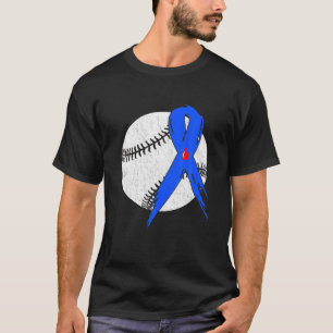 Blue Ribbon Baseball Diabetes Awareness Warrior T-Shirt