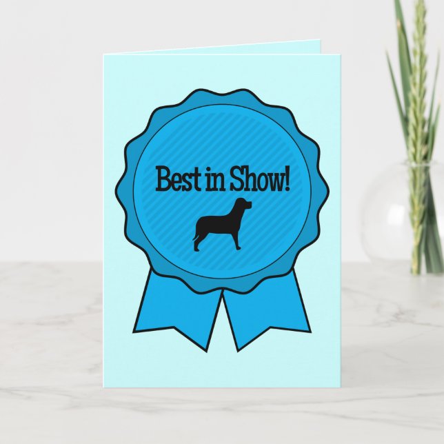 Blue Ribbon Best in Show with Dog in Silhouette Card (Front)