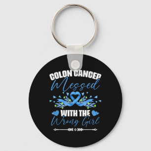 Blue Ribbon Colon Cancer Girl Survivor Colorectal Key Ring
