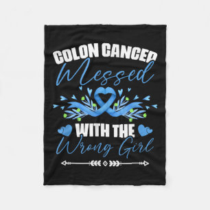 Blue Ribbon Colon Cancer Girl Survivor Colourectal Fleece Blanket