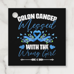 Blue Ribbon Colon Cancer Girl Survivor Favour Tags