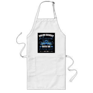 Blue Ribbon Colon Cancer Girl Survivor  Long Apron