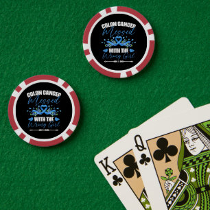 Blue Ribbon Colon Cancer Girl Survivor Poker Chips