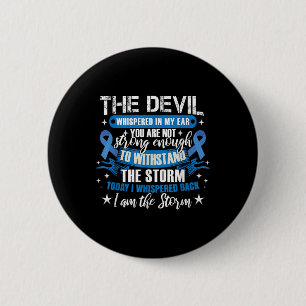 Blue Ribbon _ Colonscopy Colourectal Colon Cancer  6 Cm Round Badge