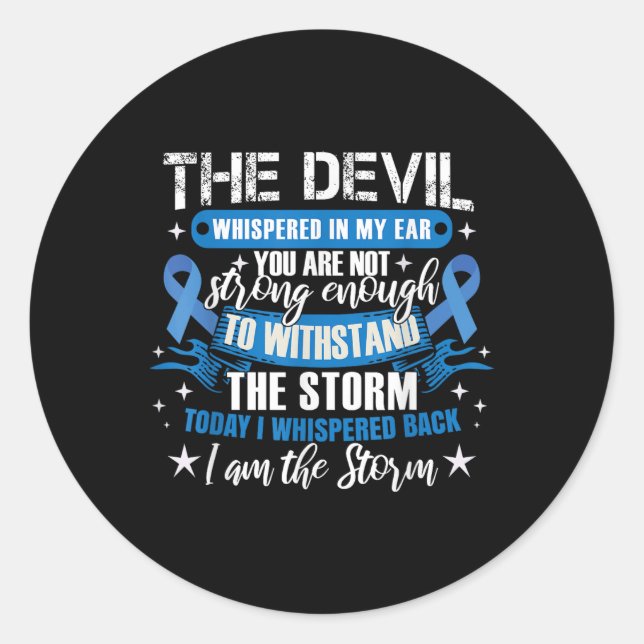 Blue Ribbon _ Colonscopy Colourectal Colon Cancer  Classic Round Sticker (Front)