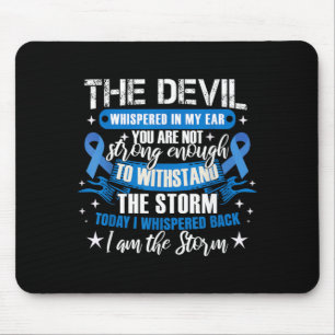 Blue Ribbon _ Colonscopy Colourectal Colon Cancer Mouse Pad
