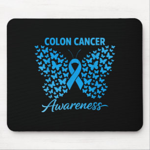 Blue ribbon colourectal colon cancer awareness mouse pad