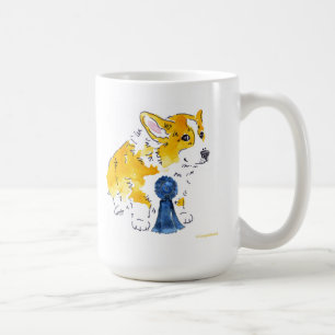 Blue Ribbon Corgi Mug