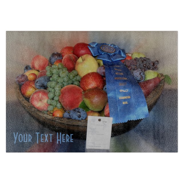 Blue Ribbon Country Fair Fruit Display Cutting Board (Front)