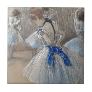 Blue Ribbon Dancer Edgar Degas Ceramic Tile